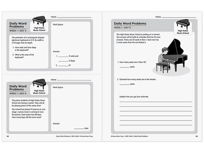 Daily Word Problems Workbook - Gr. 5 - US 5241