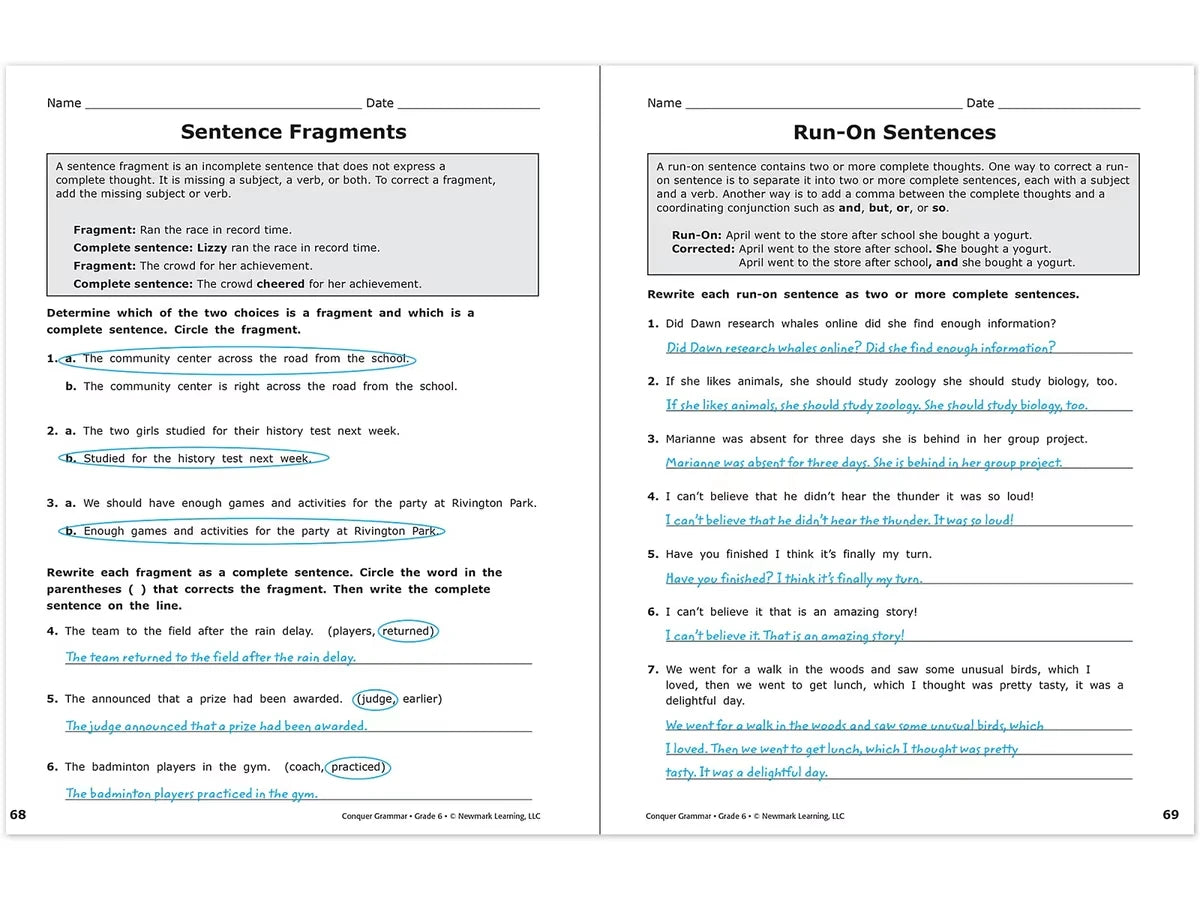 Conquer Grammar Workbook - US 9600