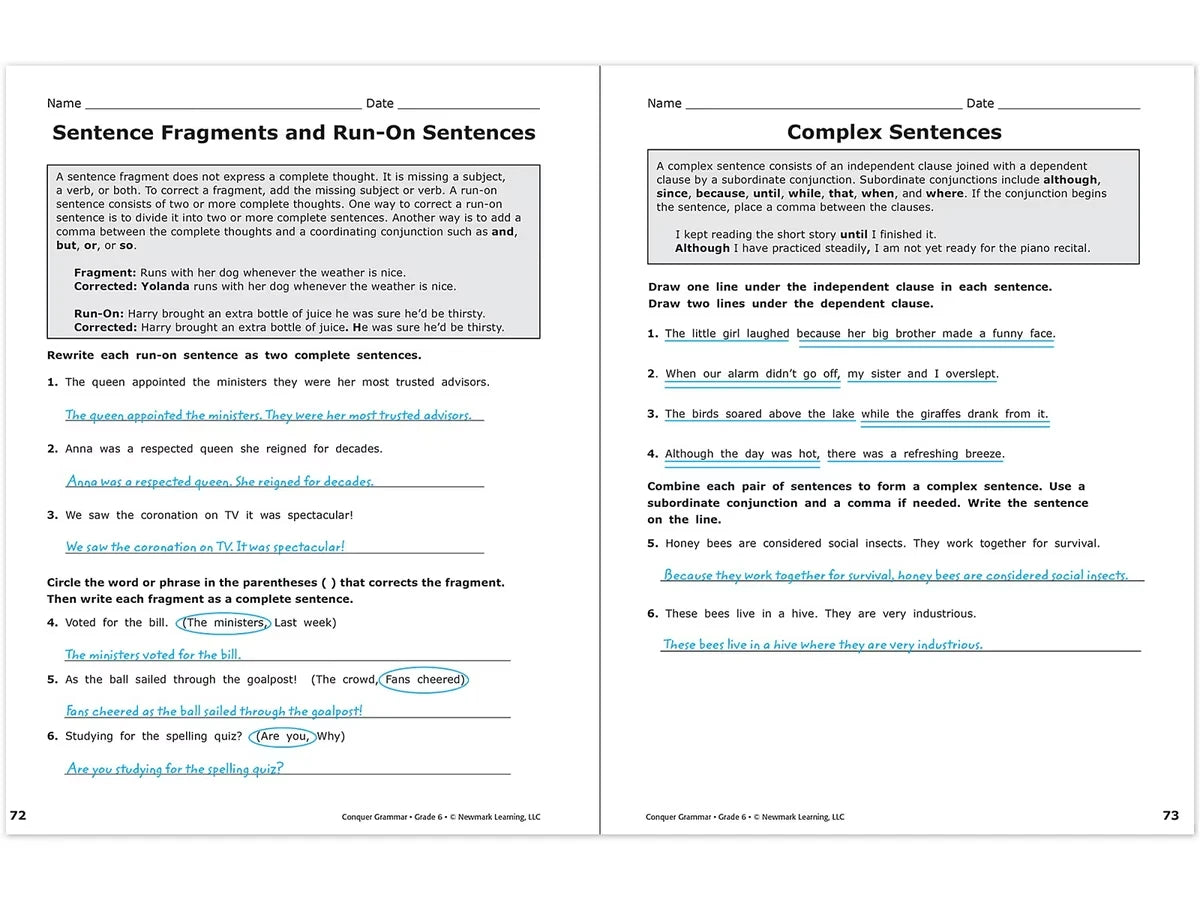 Conquer Grammar Workbook - US 9600