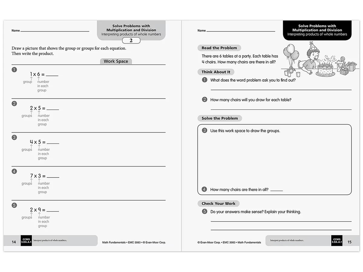 Math Fundamentals Workbook - Gr. 3 - US 2957