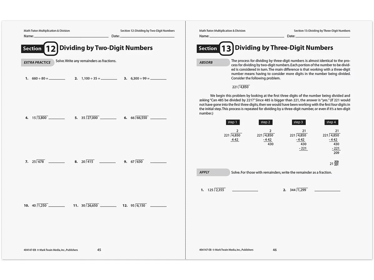 Multiplication & Division Workbook - US 1423