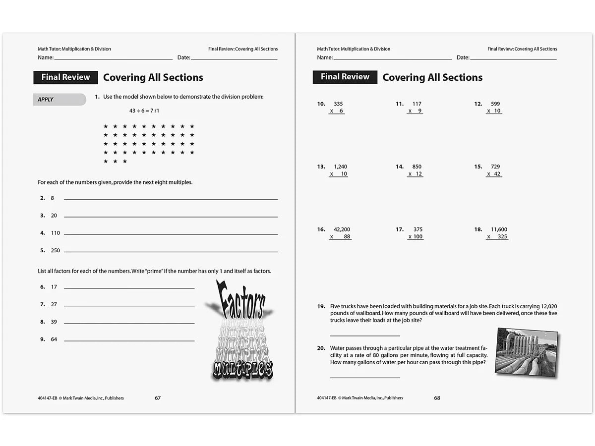 Multiplication & Division Workbook - US 1423