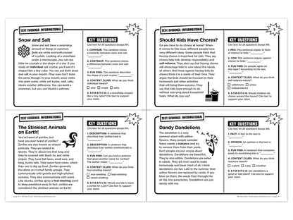 Text Evidence 100 Task Cards Workbook - US 6923