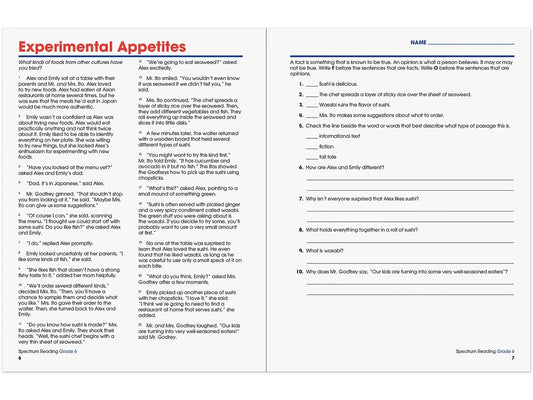 Spectrum® Reading Workbook - Gr. 6 - US 1888