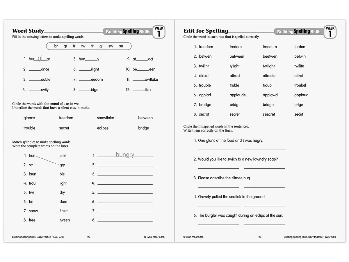Building Spelling Skills Workbook - Gr. 4 - US 3534
