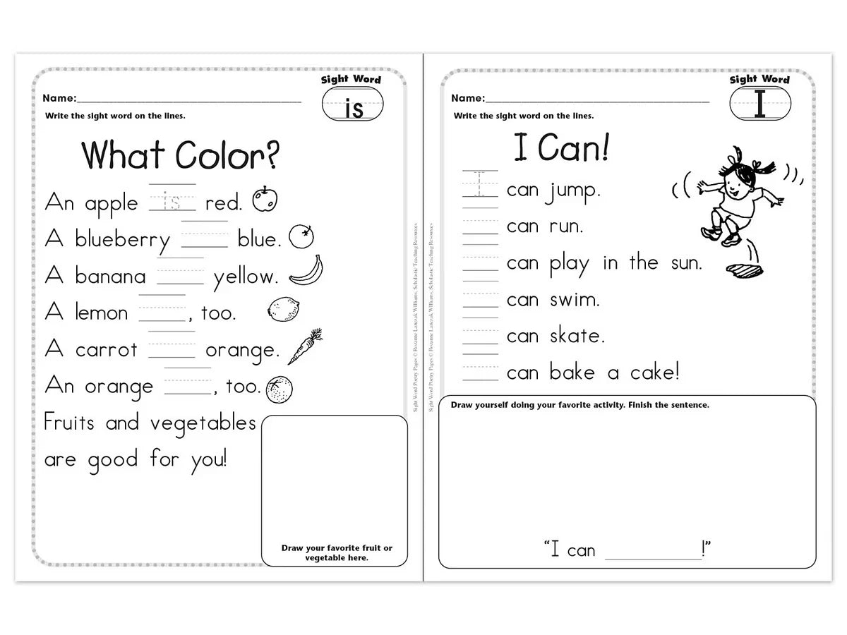 Sight-Word Poetry Workbook - US 4964