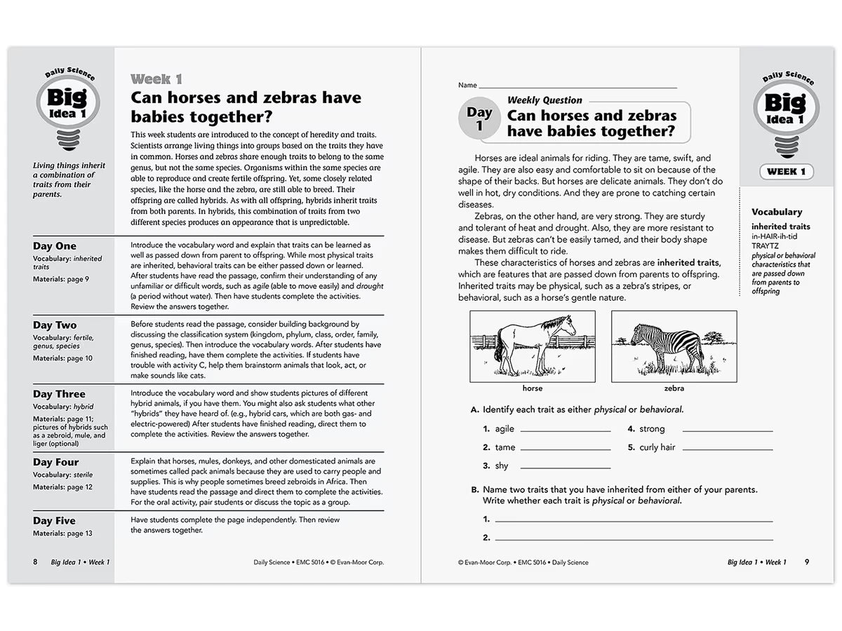 Daily Science Reproducible Activities Workbook - Gr. 6 - US 6330