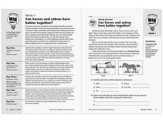 Daily Science Reproducible Activities Workbook - Gr. 6 - US 6330