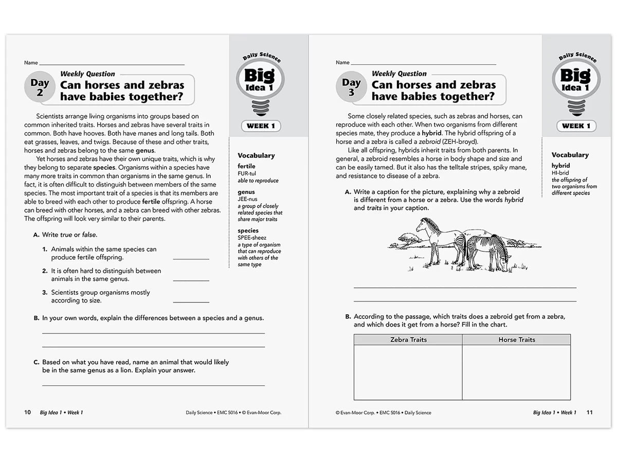 Daily Science Reproducible Activities Workbook - Gr. 6 - US 6330