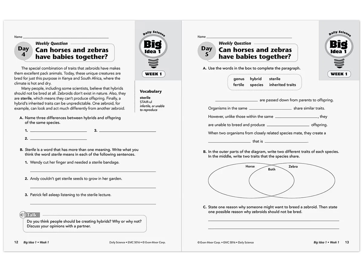 Daily Science Reproducible Activities Workbook - Gr. 6 - US 6330
