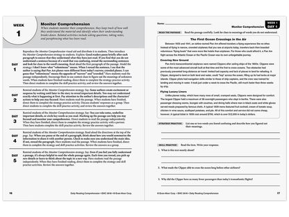 Daily Reading Comprehension Activities Workbook - Gr. 8 - US 3148
