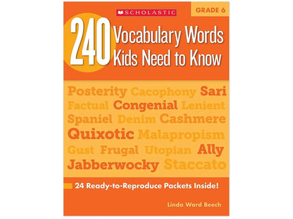 240 Words Kids Need to Know Workbook - Gr. 6 - US 1360