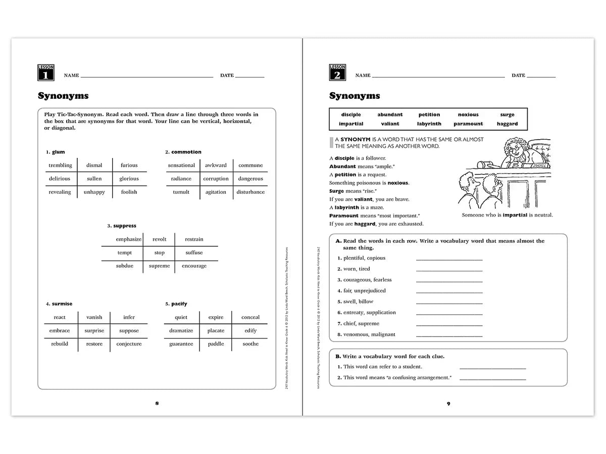 240 Words Kids Need to Know Workbook - Gr. 6 - US 1360