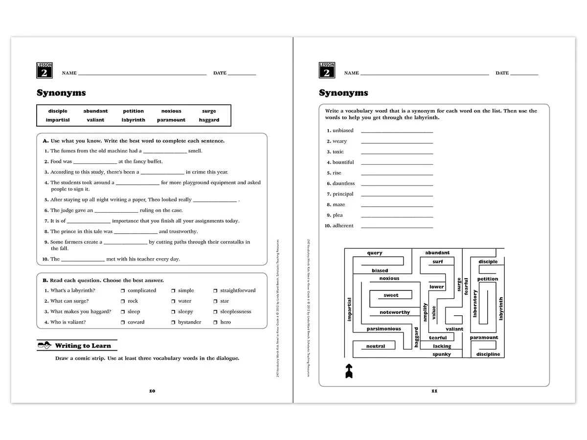 240 Words Kids Need to Know Workbook - Gr. 6 - US 1360