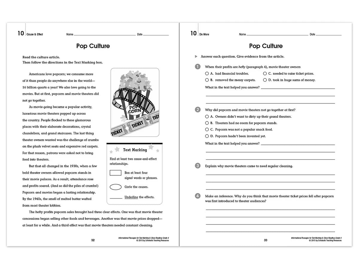 Text Marking & Close Reading Workbook - Gr. 4 - US 9717