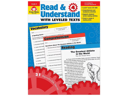 Read & Understand with Leveled Texts Workbook - Gr. 4 - US 4645