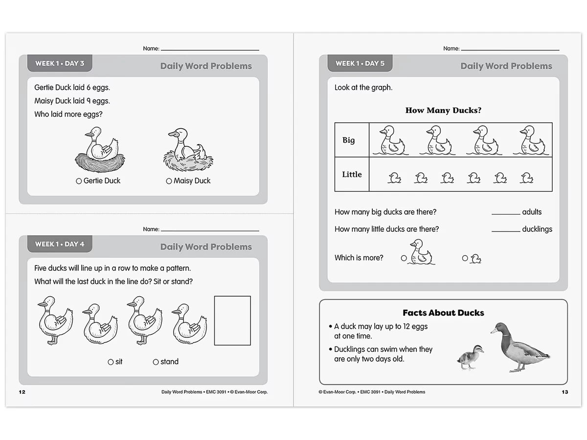 Daily Word Problems Workbook - Gr. 1 - US 1461