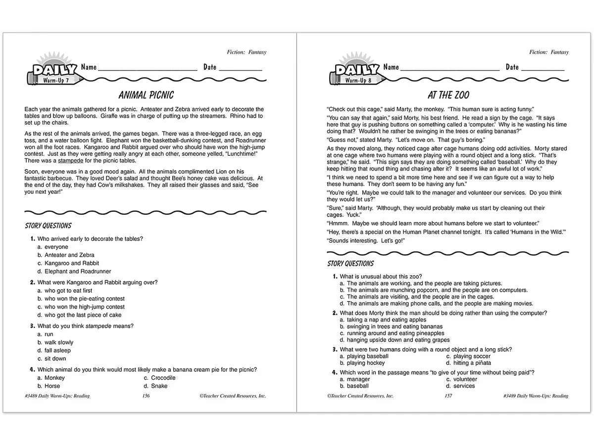 Reading Daily Warm-Ups Workbook - Gr. 3 - US 2730