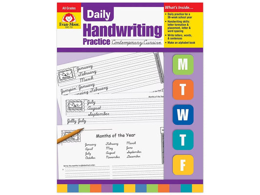 Contemporary Cursive Daily Handwriting Practice Workbook - US 6654