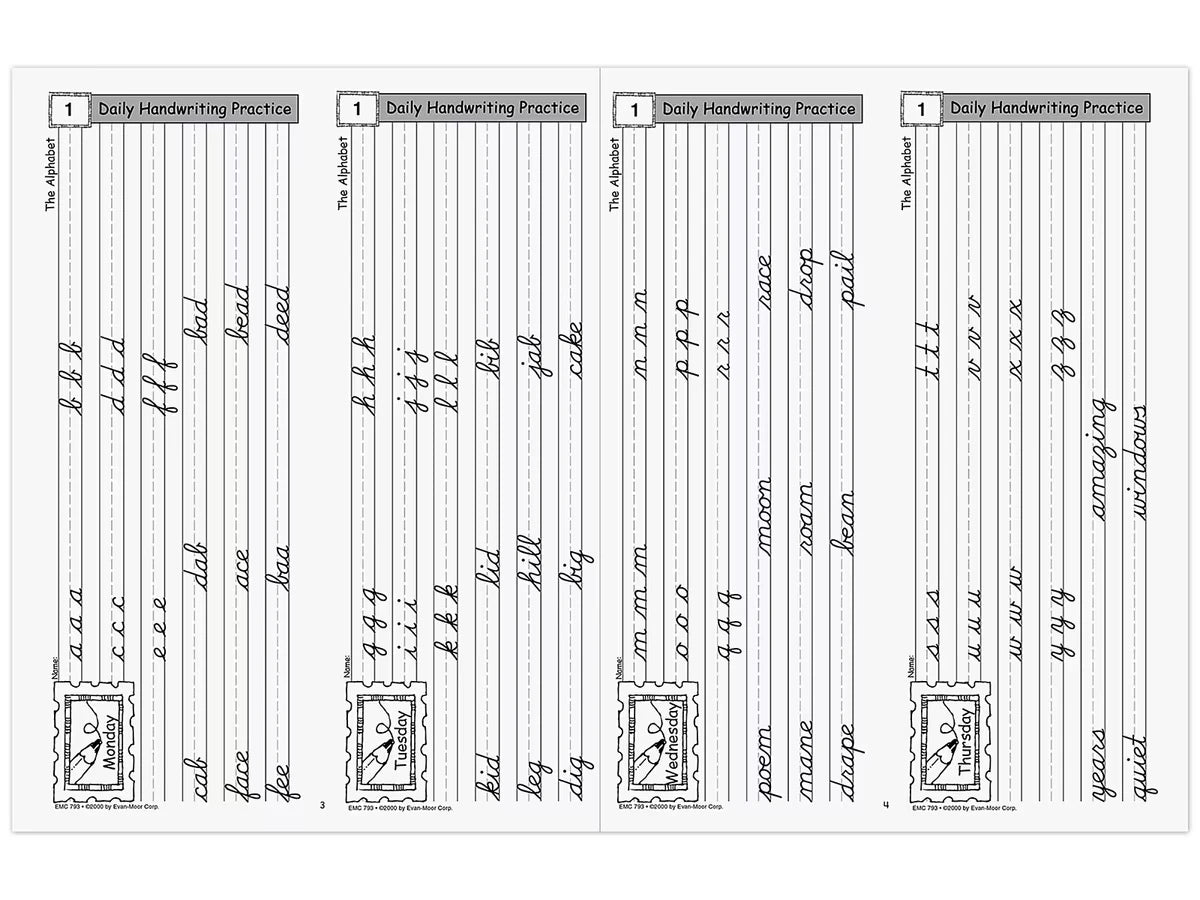Contemporary Cursive Daily Handwriting Practice Workbook - US 6654