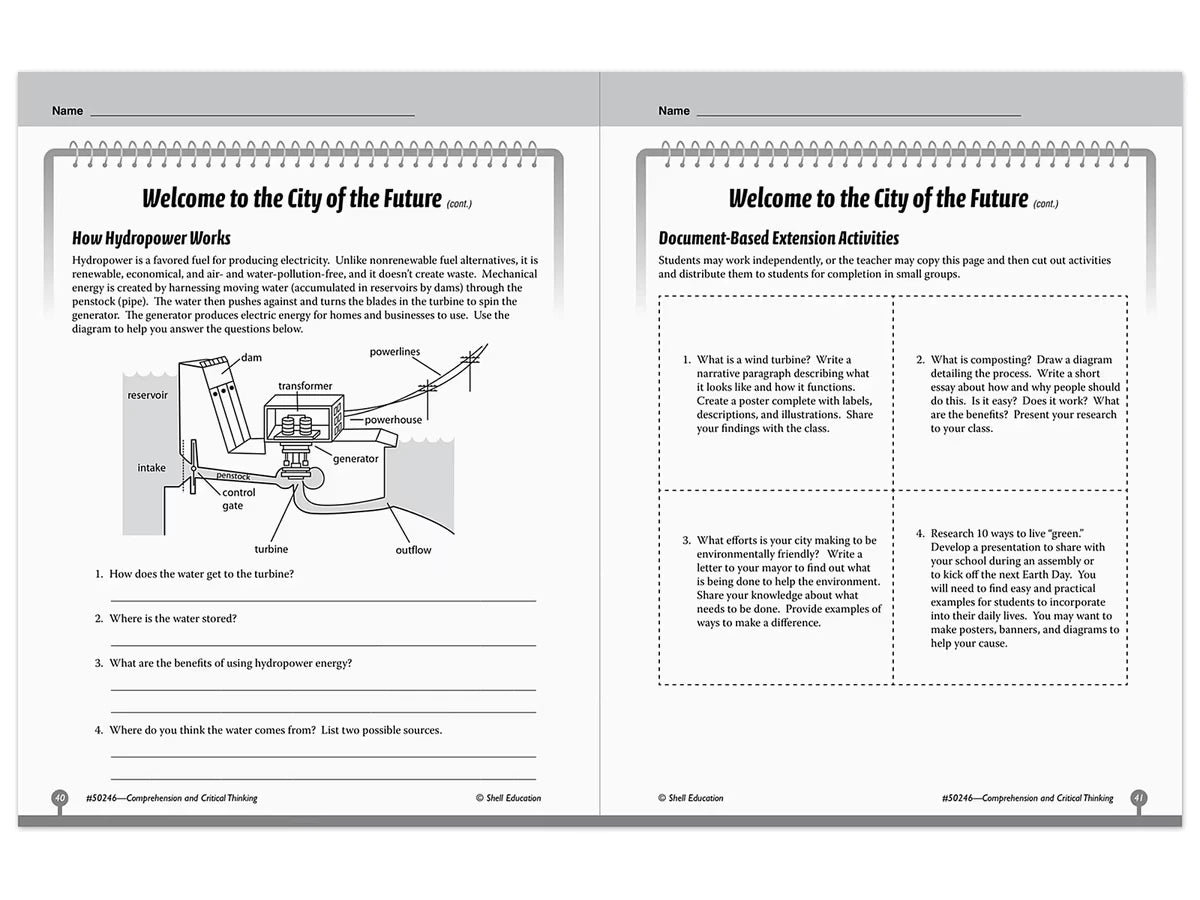 Comprehension and Critical Thinking Workbook - Gr. 6 - US 5807