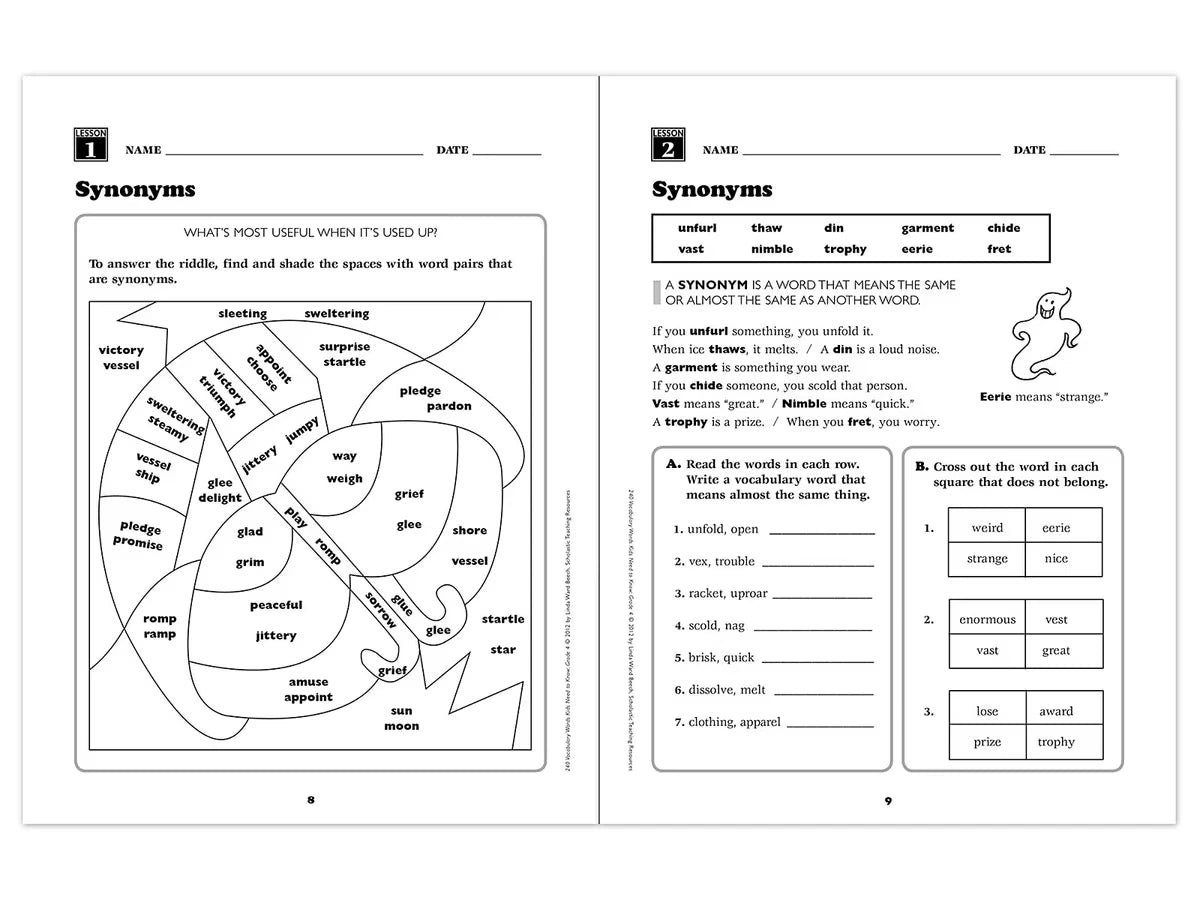 240 Words Kids Need to Know Workbook - Gr. 4 - US 3729
