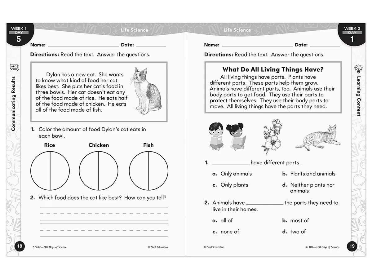 180 Days of Science Workbook - Gr. 1 - US 9614
