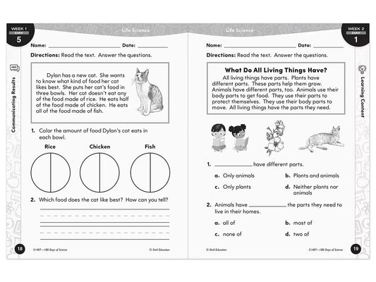 180 Days of Science Workbook - Gr. 1 - US 9614