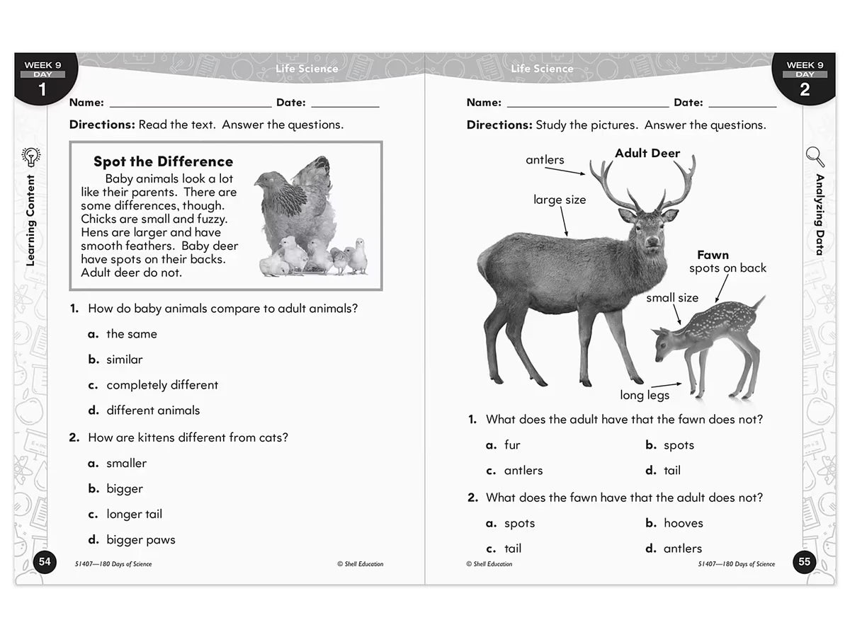 180 Days of Science Workbook - Gr. 1 - US 9614