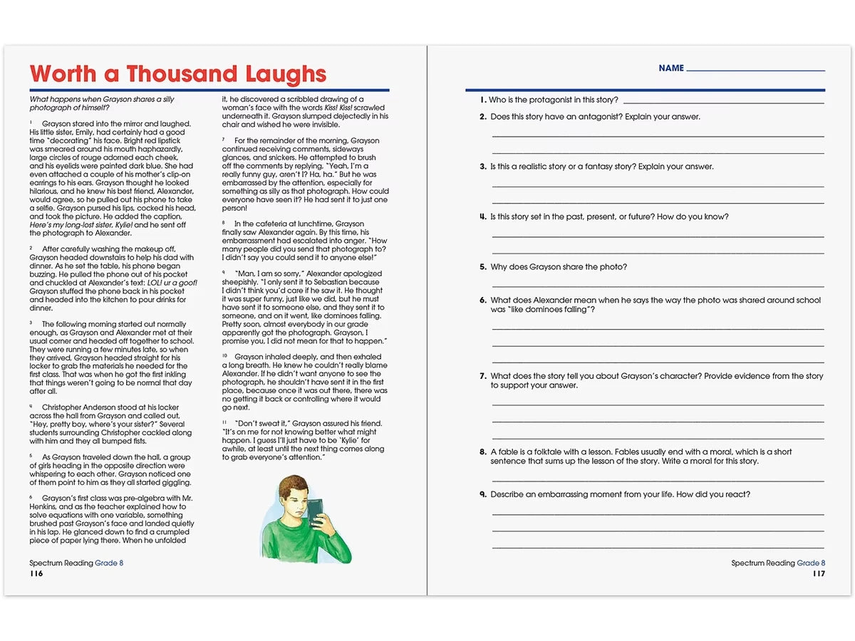 Spectrum® Reading Workbook - Gr. 8 - US 8112