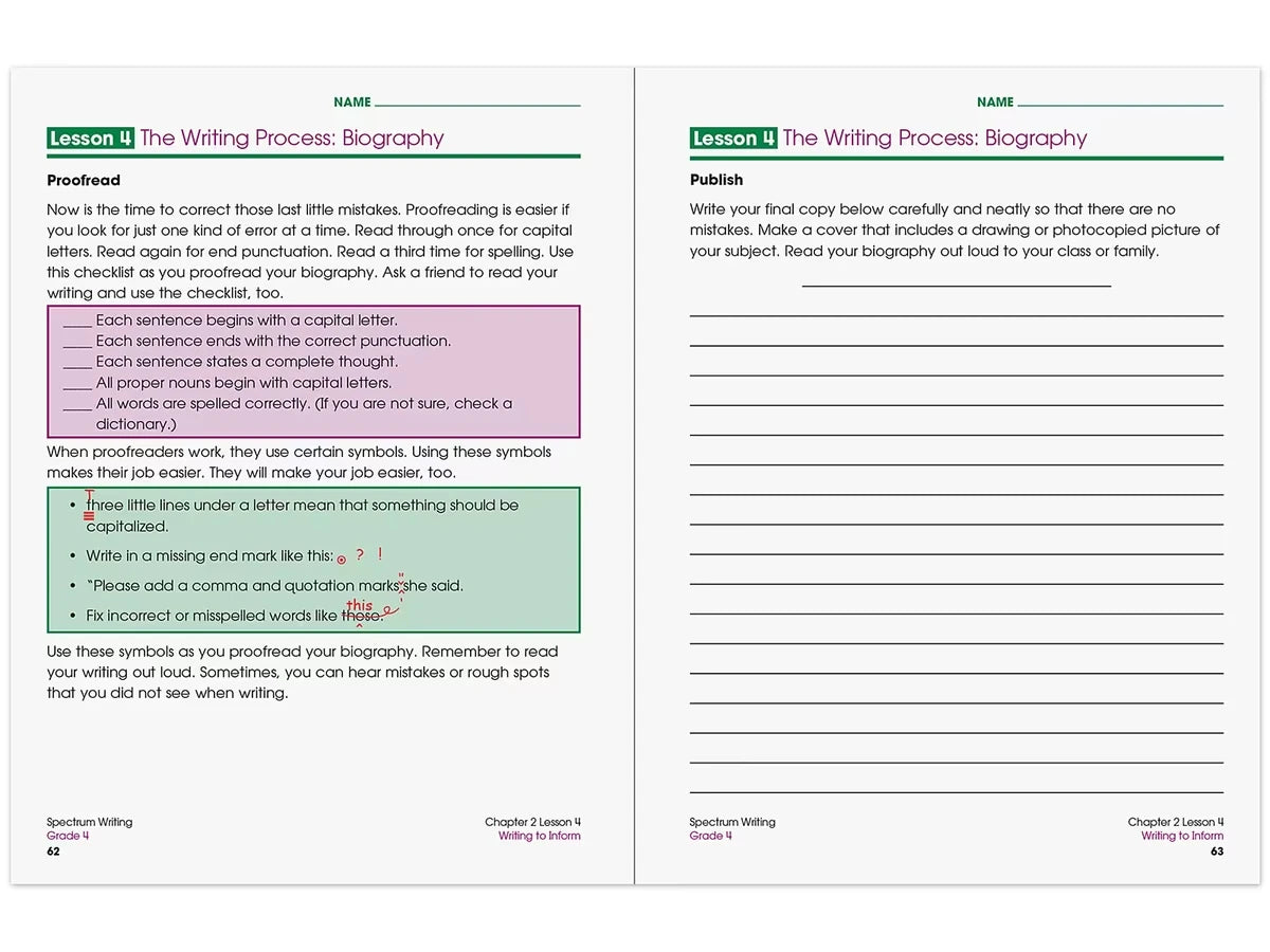 Spectrum® Writing Workbook - Gr. 4 - US 9741