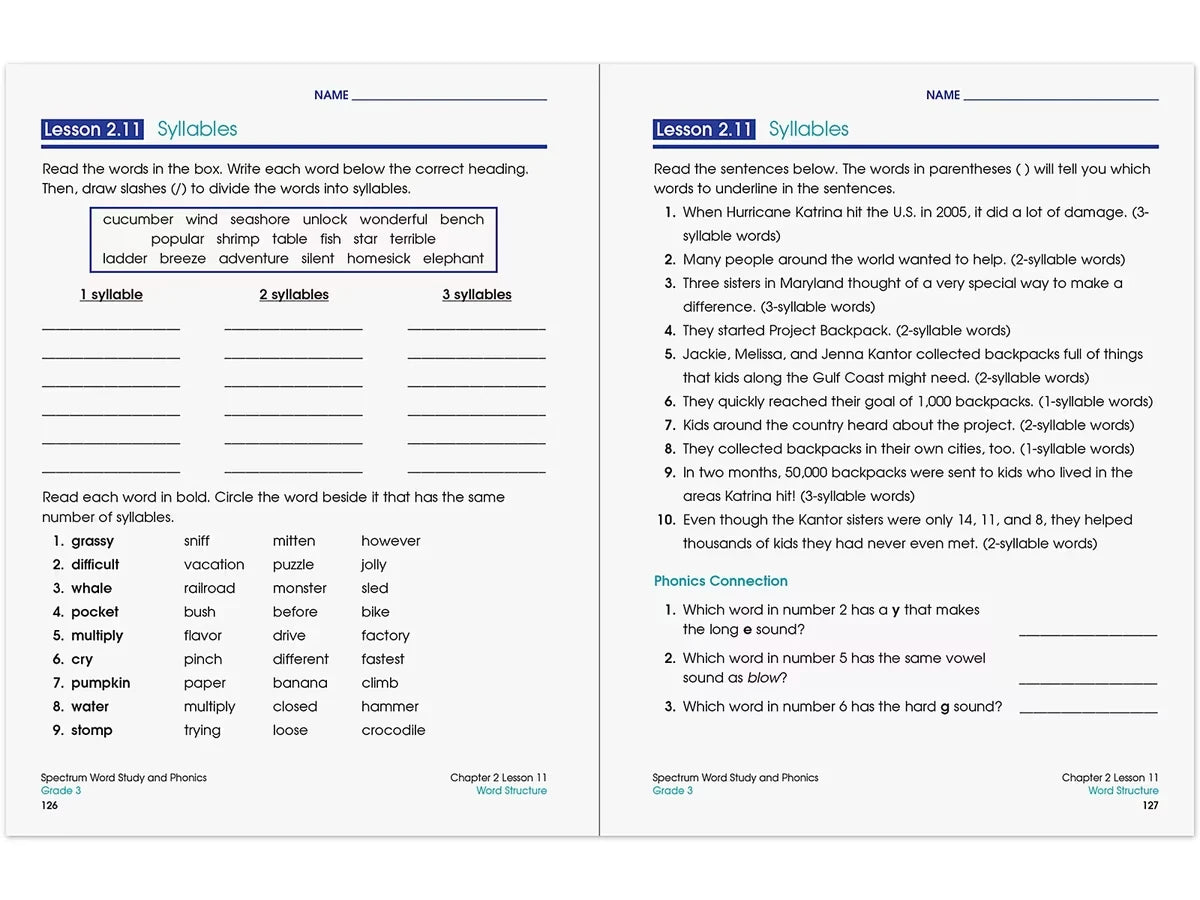 Spectrum® Phonics Workbook - Gr. 3 - US 9153