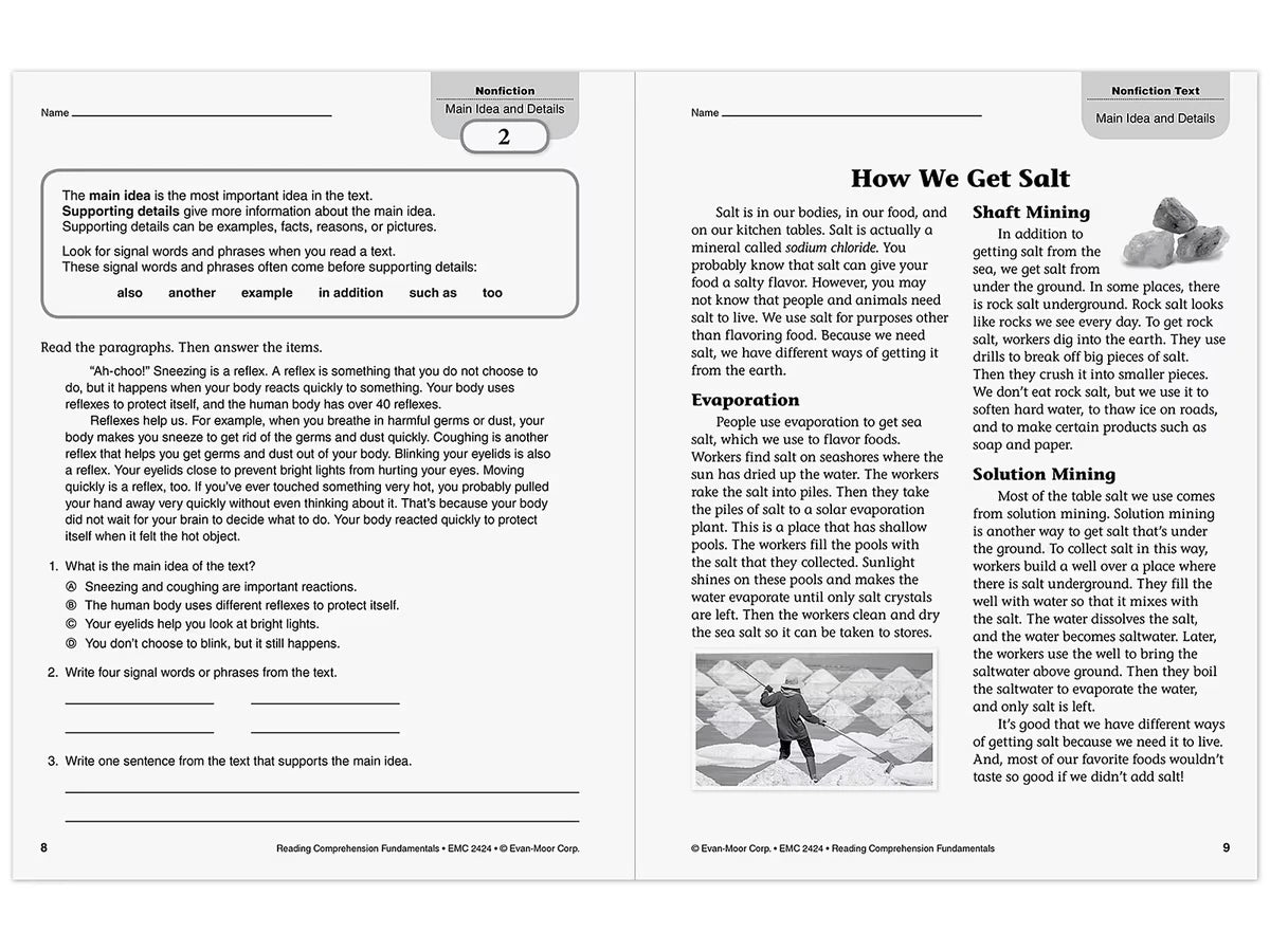 Reading Comprehension Fundamentals Workbook - Gr. 4 - US 8605