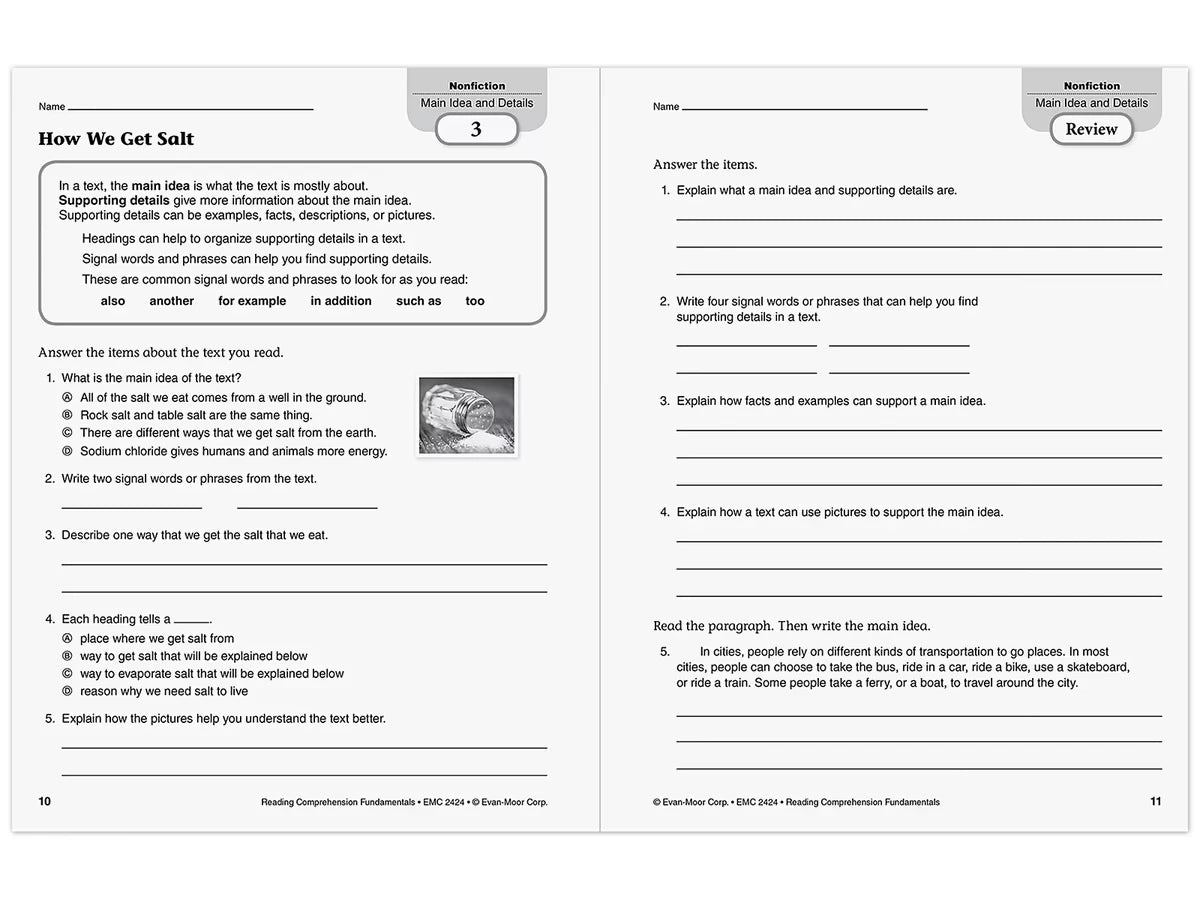 Reading Comprehension Fundamentals Workbook - Gr. 4 - US 8605
