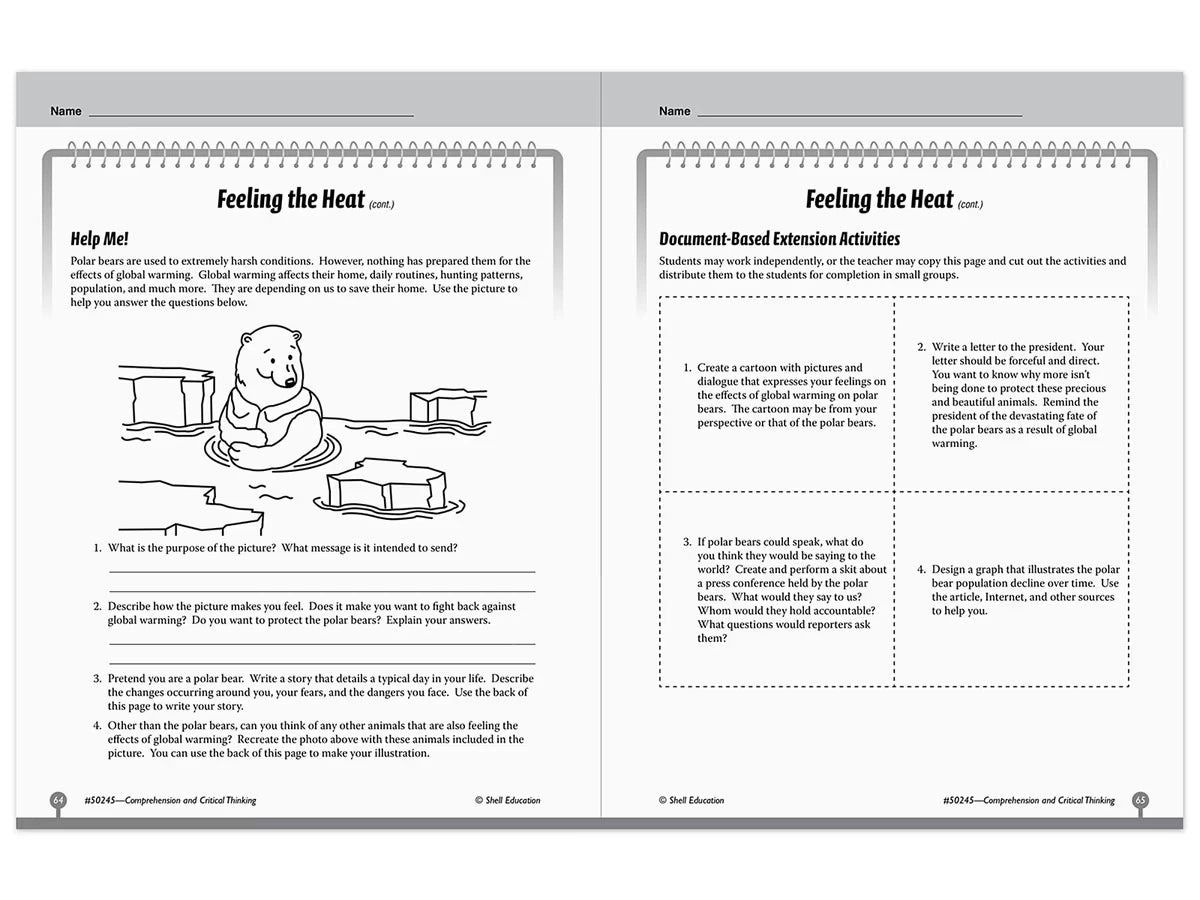 Comprehension and Critical Thinking Workbook - Gr. 5 - US 4733