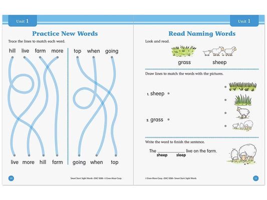 Sight-Words Smart Start Workbook - Kindergarten - US 7095