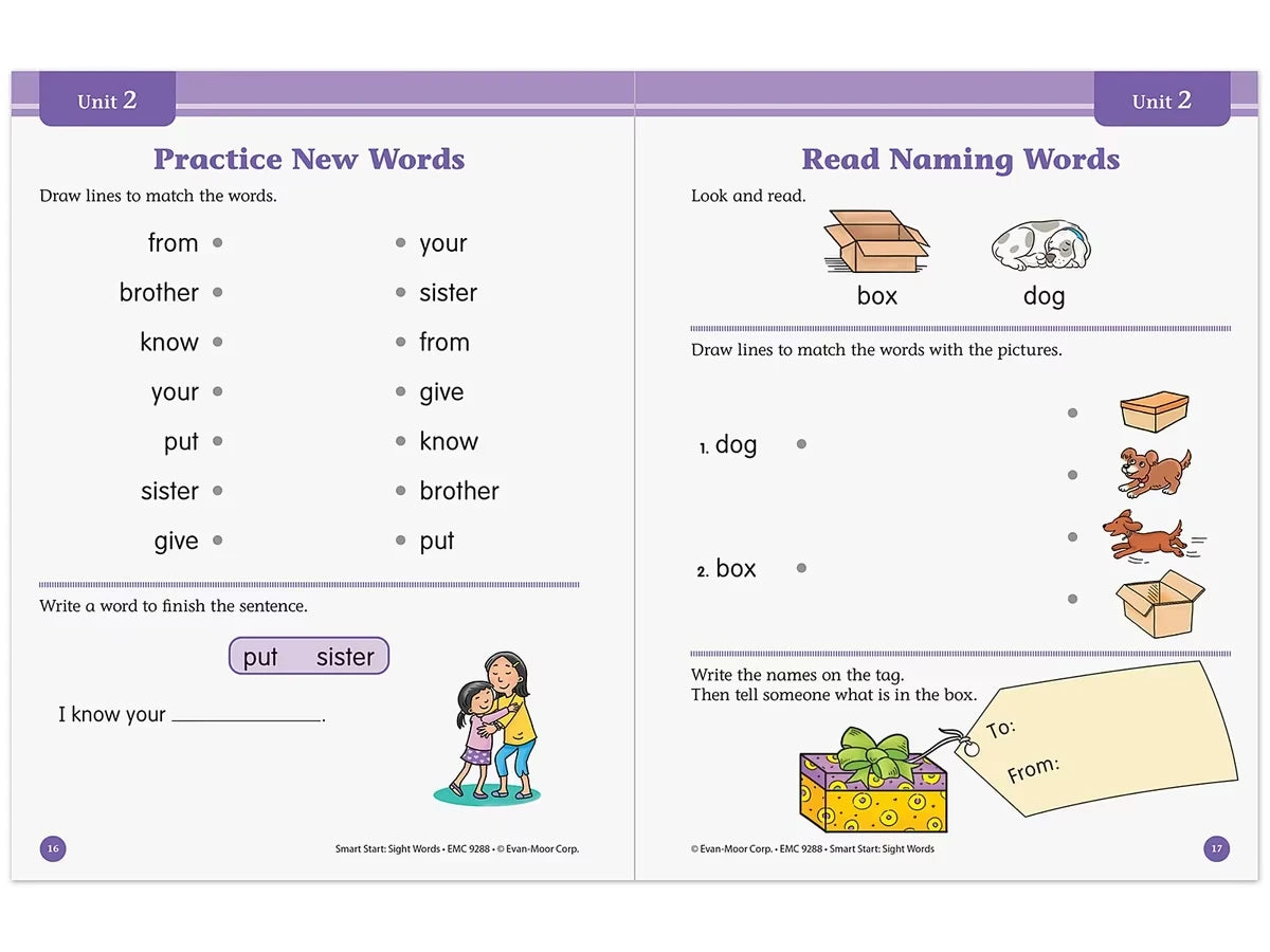 Sight-Words Smart Start Workbook - Kindergarten - US 7095