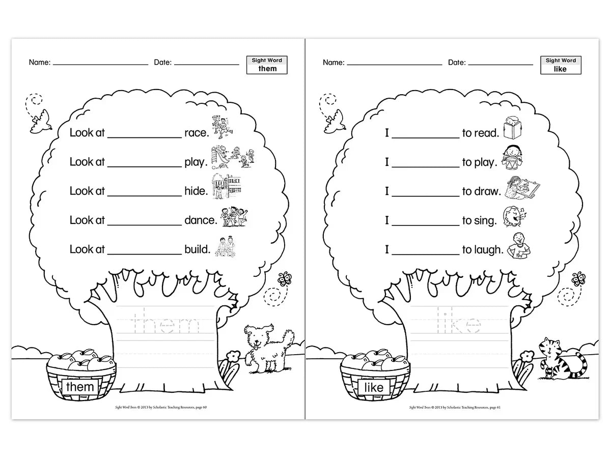 Sight-Word Trees Workbook - US 3136