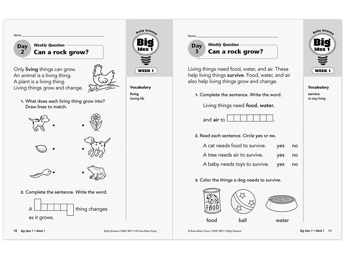 Daily Science Reproducible Activities Workbook - Gr. 1 - US 1964