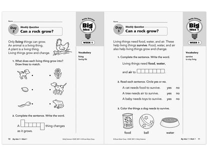 Daily Science Reproducible Activities Workbook - Gr. 1 - US 1964