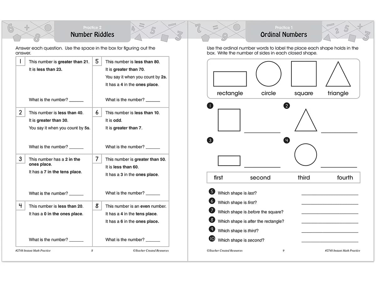 Instant Math Practice Workbook - Gr. 1 - US 9812