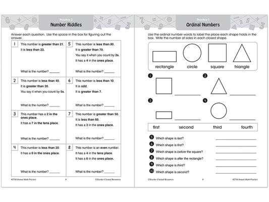 Instant Math Practice Workbook - Gr. 1 - US 9812