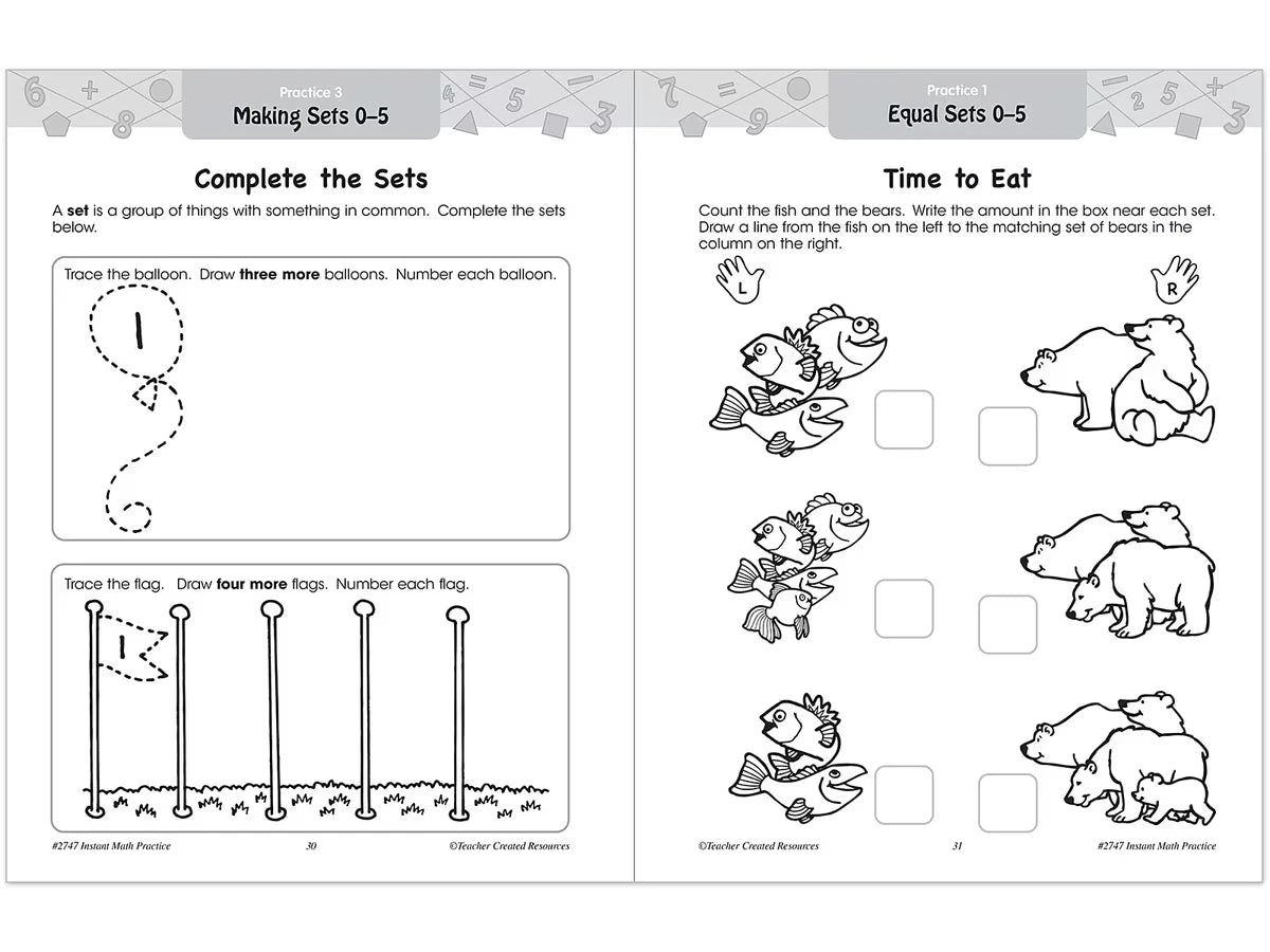 Instant Math Practice Workbook - Kindergarten - US 4391