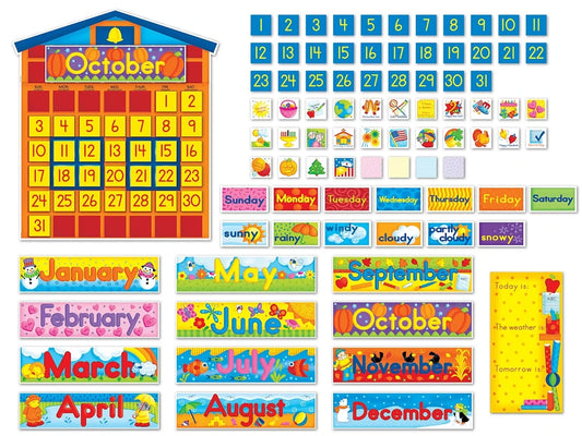 Schoolhouse Calendar Bulletin Board Set - US 4801
