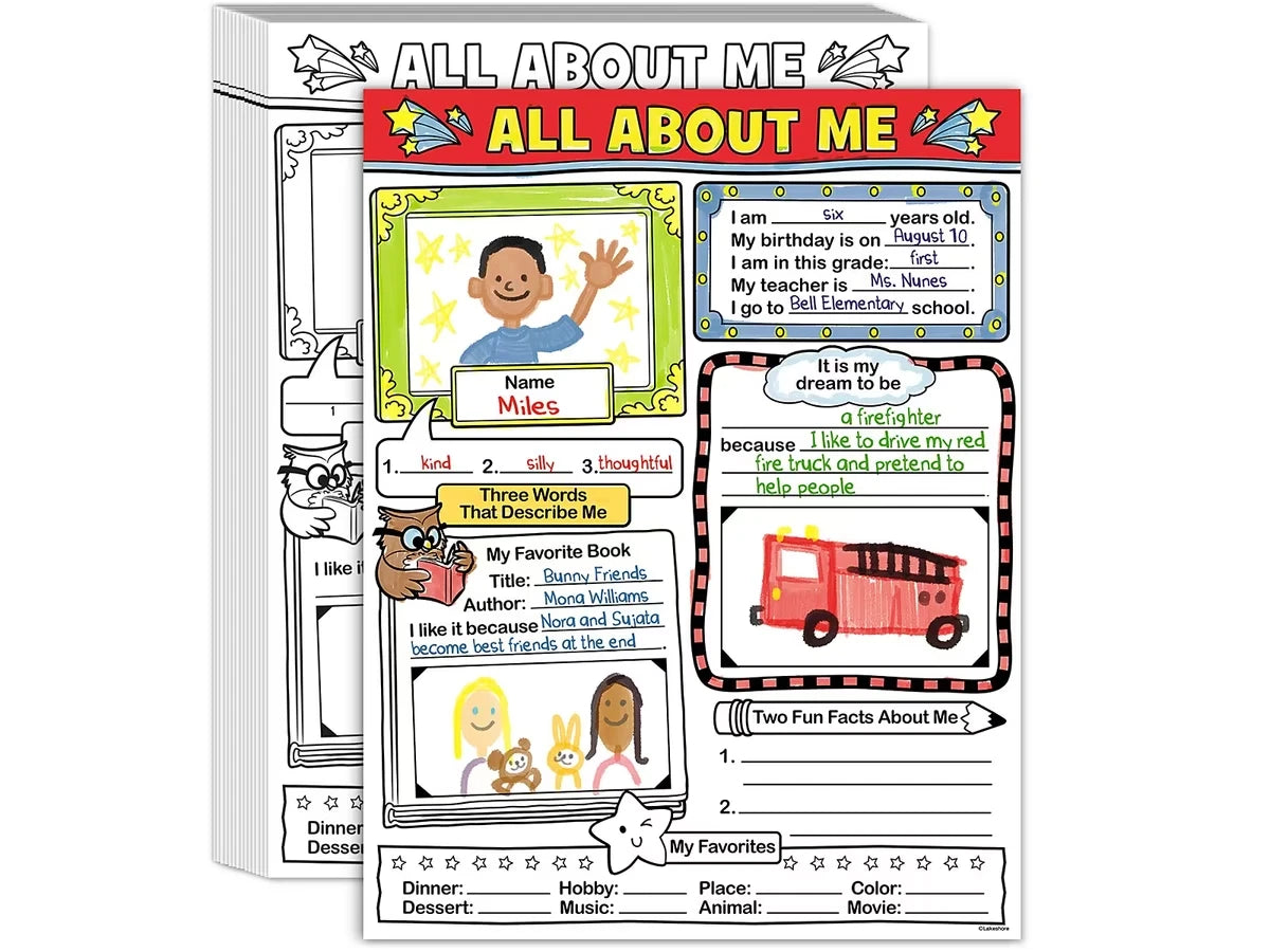 All About Me Writing Posters - Set of 30 - US 7502