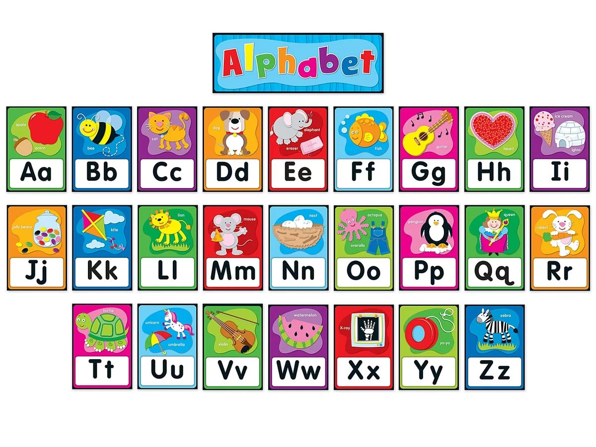 Alphabet Card Self-Adhesive Bulletin Board Set - US 9626