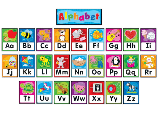 Alphabet Card Self-Adhesive Bulletin Board Set - US 9626