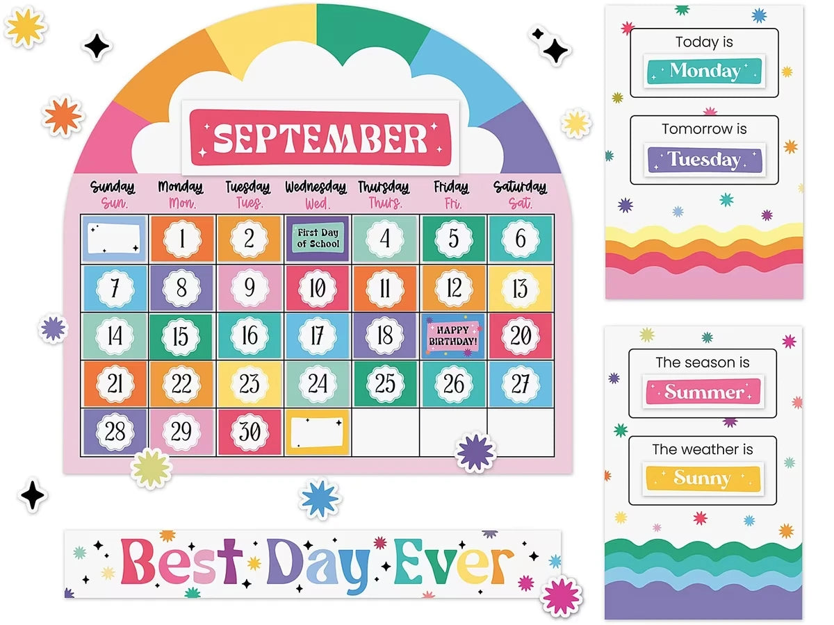 Retro Remix Best Day Ever Calendar Bulletin Board Set - US 1014