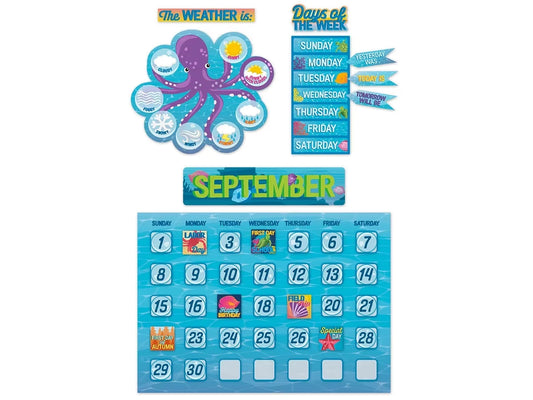 Seas the Day Calendar Bulletin Board Set - US 7178