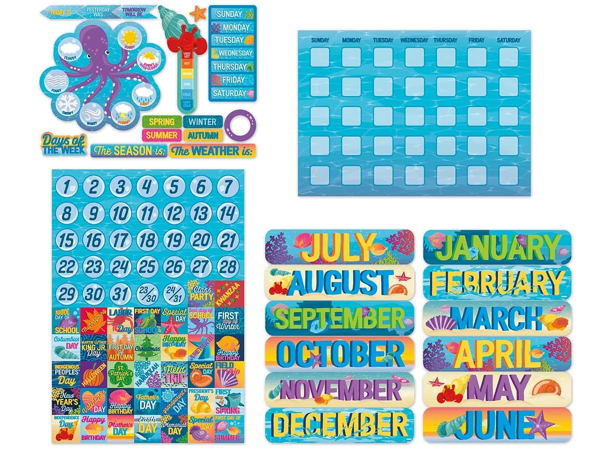 Seas the Day Calendar Bulletin Board Set - US 7178